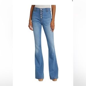 Veronica Beard Sheridan Bell Bottom Jean Blue Lakeshore NWT